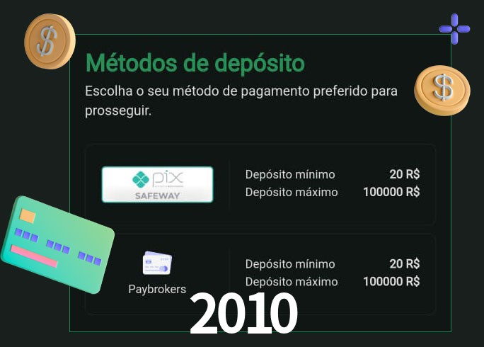 O cassino 2010bet oferece uma grande variedade de métodos de pagamento